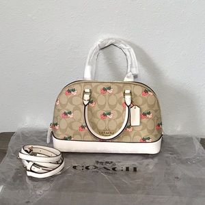 COACH SIERRA SATCHEL SIGNATURE CANVAS W/STRAWBERRY